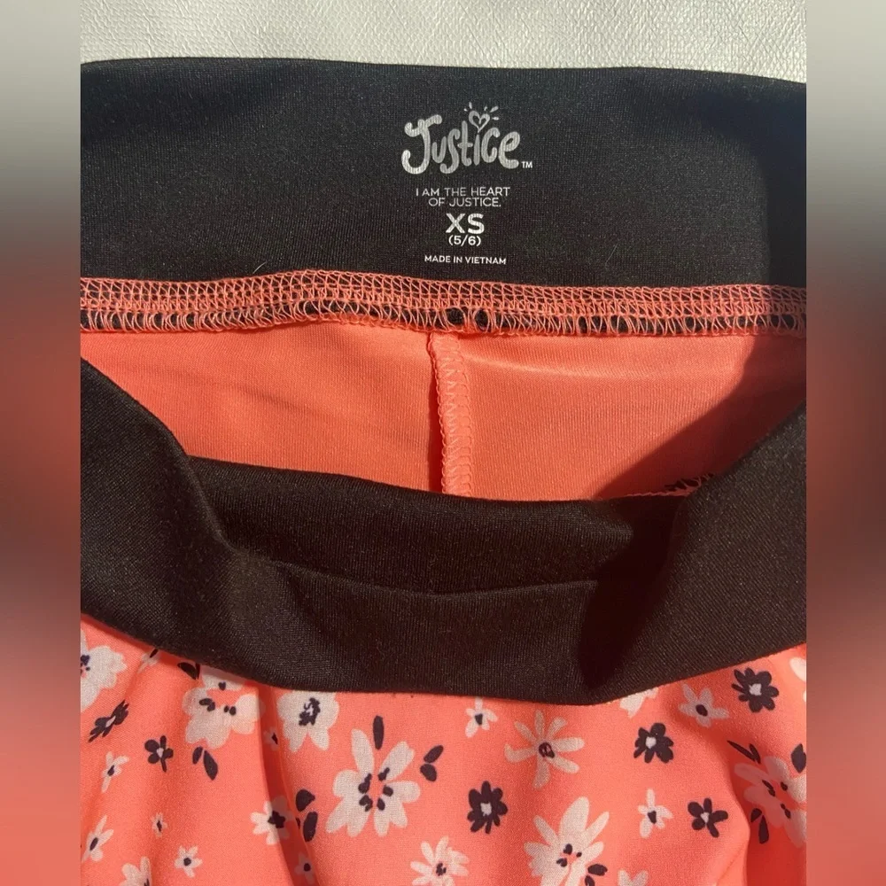 JUSTICE Girls Tshirt Top & Active Skirt Shorts Skort Matching Outfit XS 5/6
